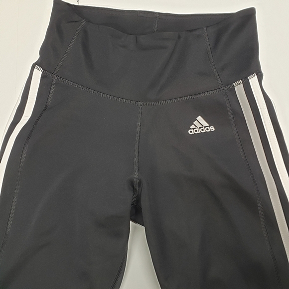 Adidas Climalite 3 Stripe Leggings Size XS - Picture 2 of 6
